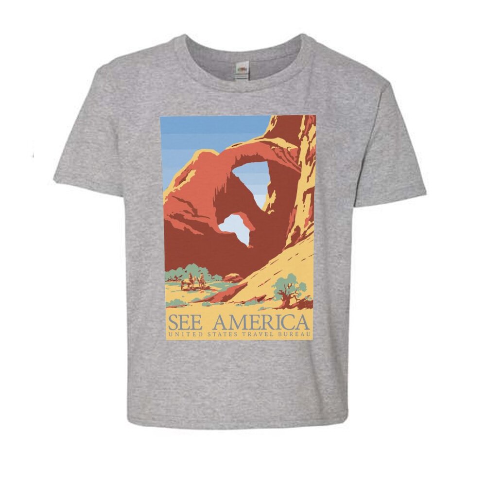 NWT Kids See America National Parks Crew Neck T-shirt - Heather